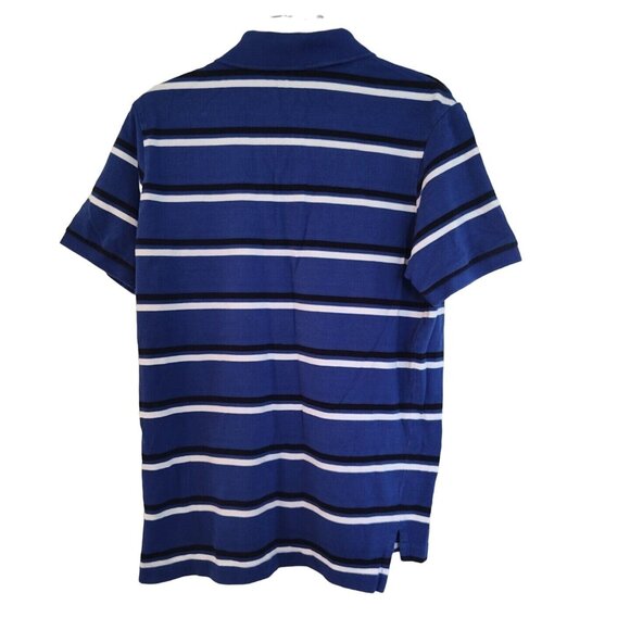 USPA US Polo Assn Polo Shirt Men Size M Blue White Black Stripe Short Sleeve - Picture 3 of 8